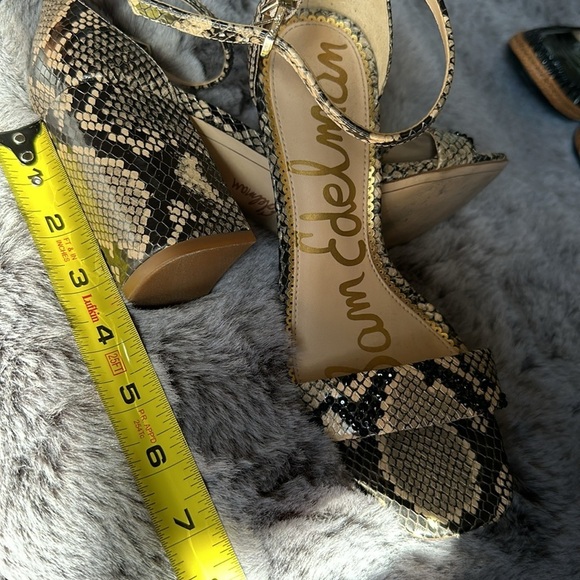 Sam Edelman Daniella Snake Print Leather block heel size 7.5 - Picture 10 of 12